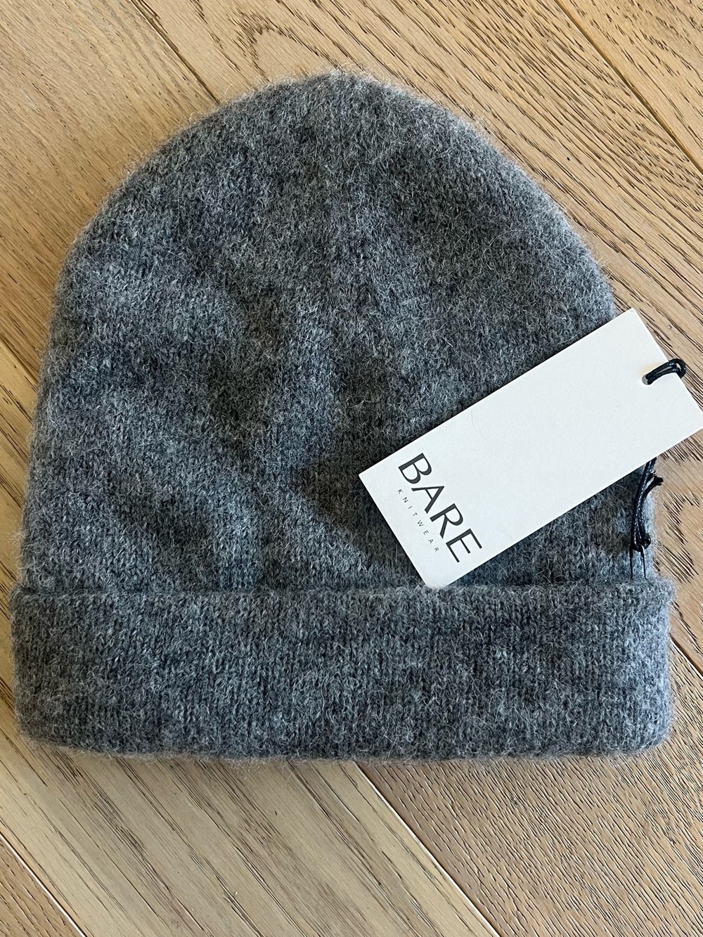 Bare Knit Gray Fold-Over Beanie